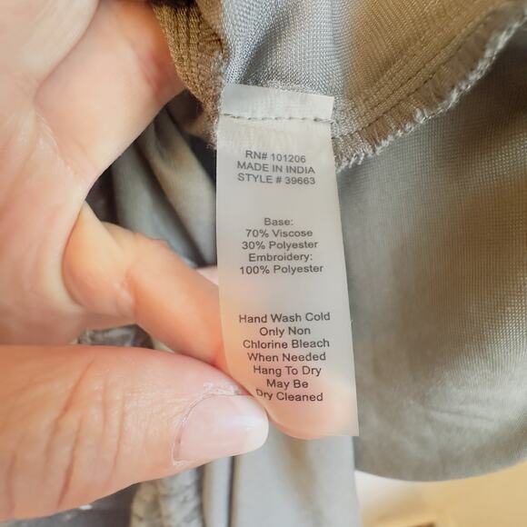 Soft Surroundings Gray Crushed Velvet Mini Dress Boho Winter Tunic Petite Large - Picture 5 of 9